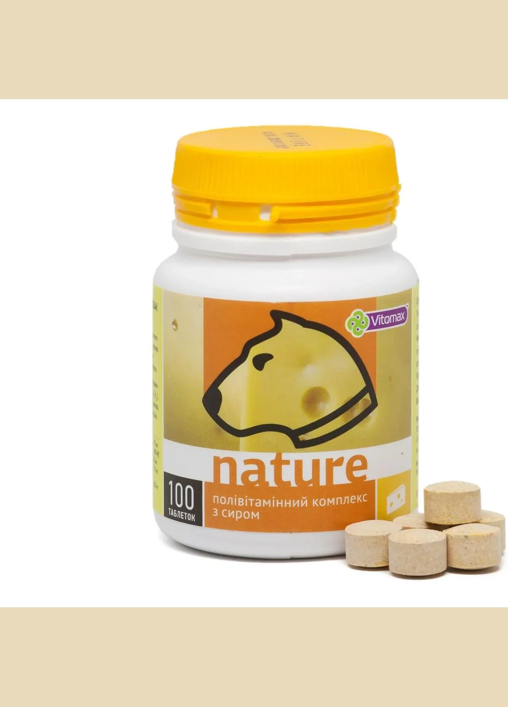 Nature Полівітамінний комплекс для собак з СИРОМ, 100 таблеток, 100 г, 201531 Vitomax (278308826)