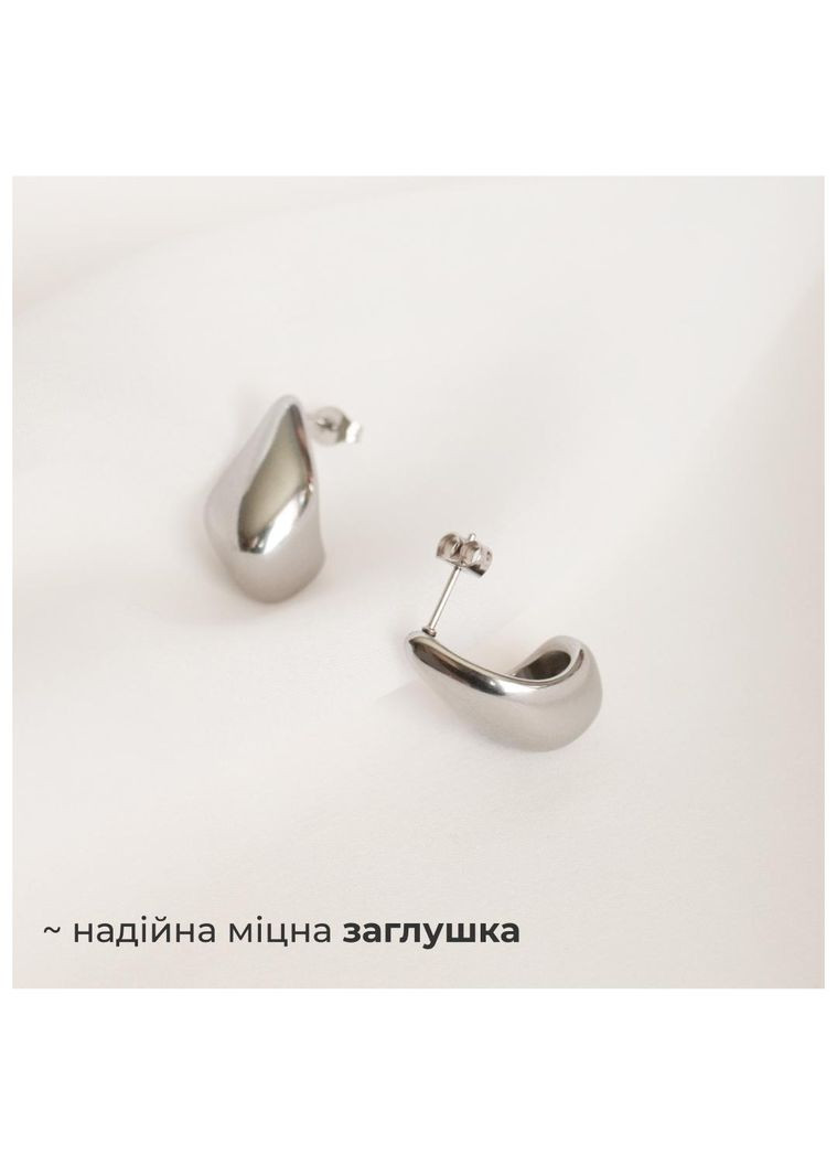 Комплект серебристых сережек в виде капли базовые пусеты кэжуал минимализм ретро y2k современные серьги-капельки однотонные No Brand (336186550)