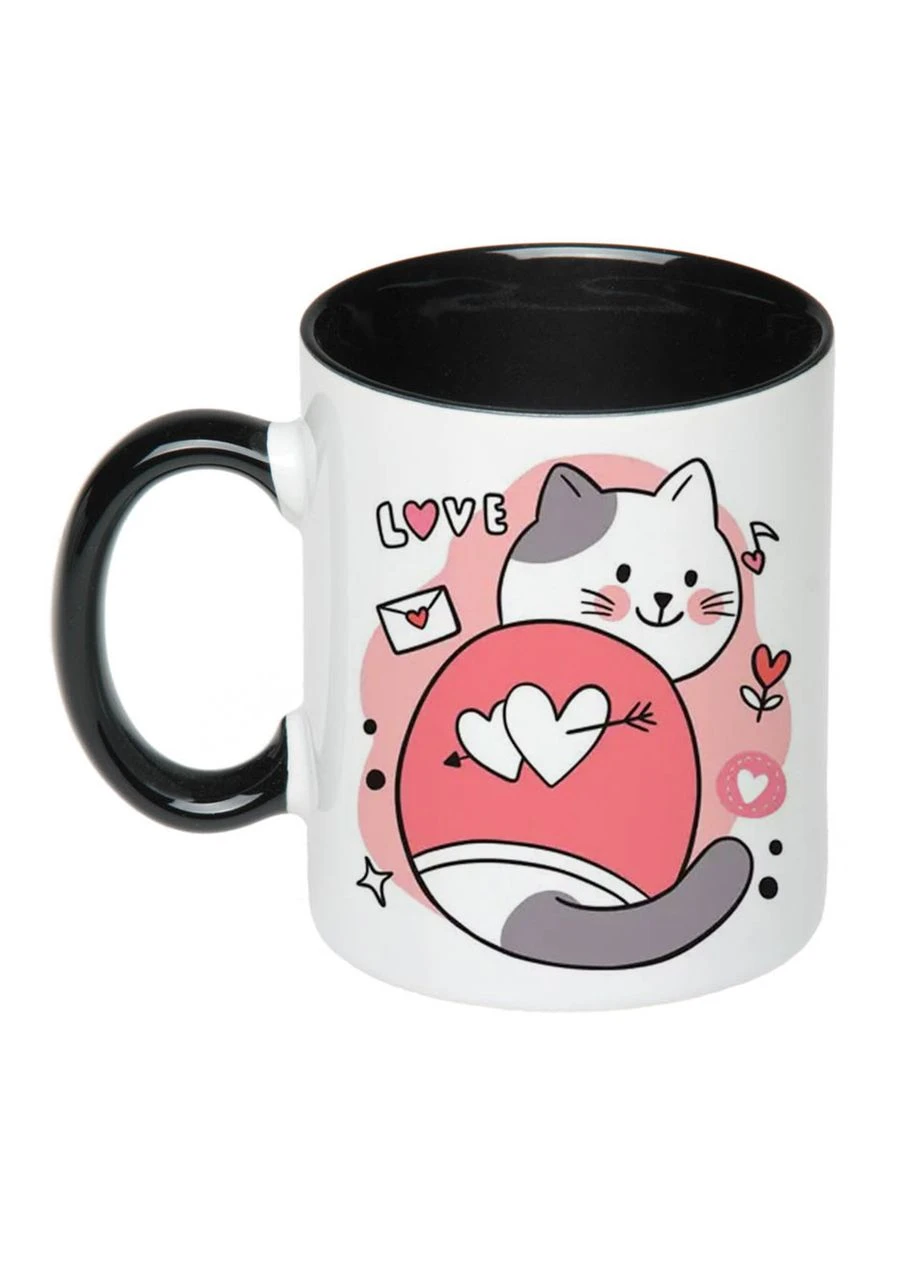 Чашка с принтом "Happy love" 330мл (цвет чёрный) (17437) No Brand (312487223)