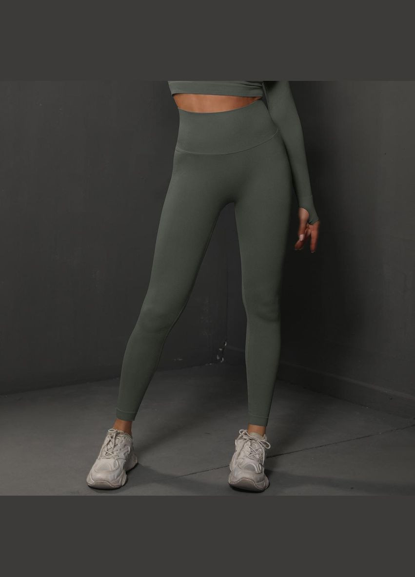 Лосины фитнес с эффектом push-up однотонные No Brand (322535709)