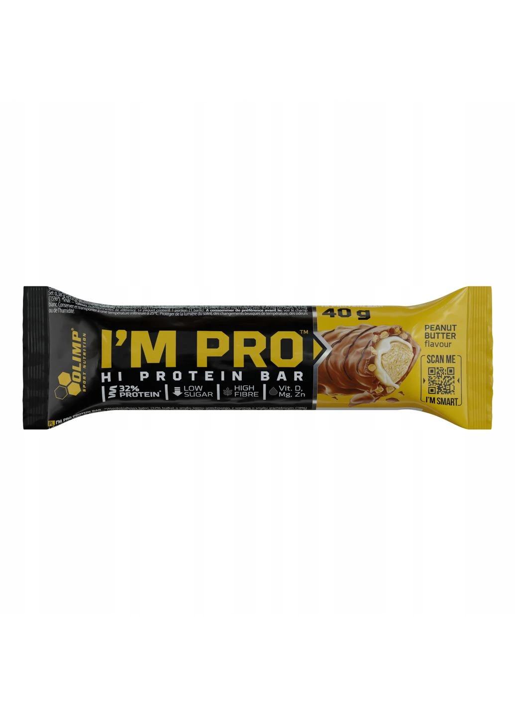 Высокопротеиновый батончик I`M PRO HI Protein Bar (арахисовая паста) 15 x 40 g Olimp (296109849)