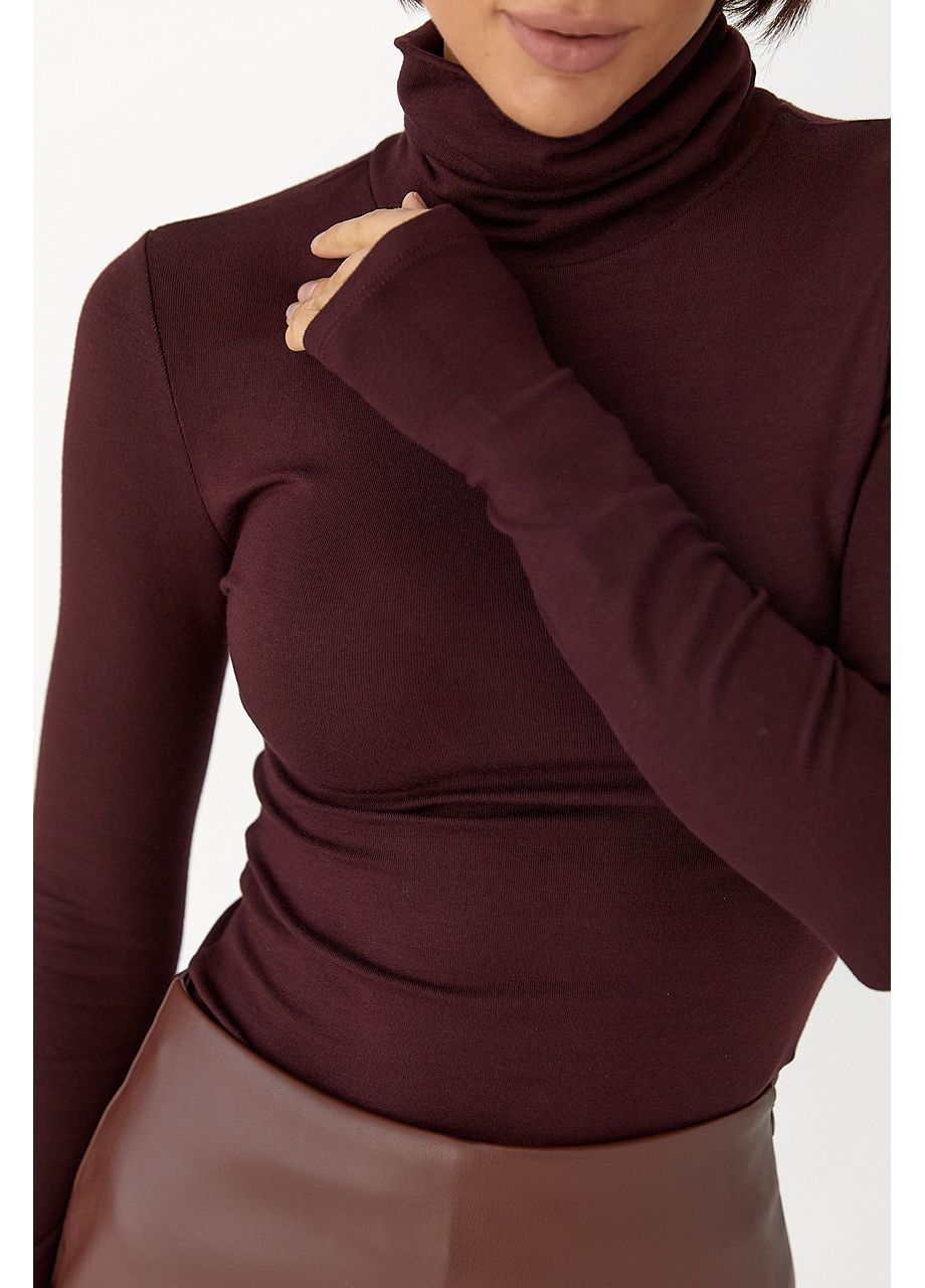 Однотонний гольф із високою горловиною - чорний колір Lurex (364967744)