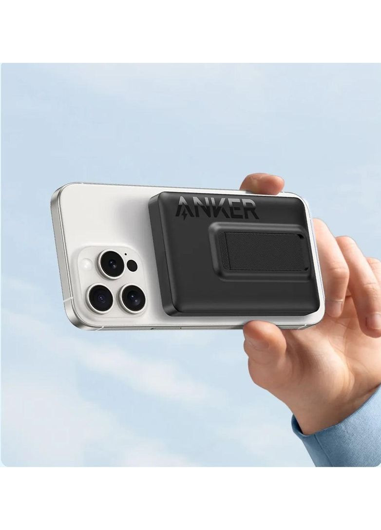 Магнітний Magsafe повербанк A1652 MagGo 10 000 mAh з бездротовою зарядкою та підставкою Anker (349824360)