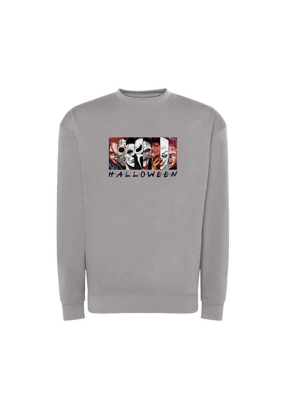 Темно-сірий світшот з принтом "фільми жахів" на halloween (10920755563) ТiШОТКА (370188400)