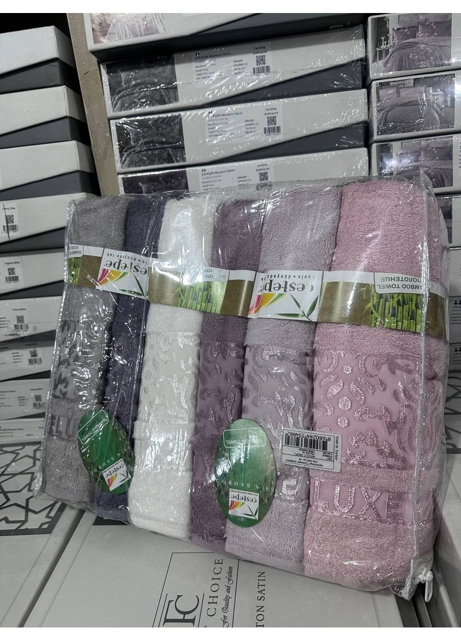 Полотенца банные 6 штук Vishnya комбинированный