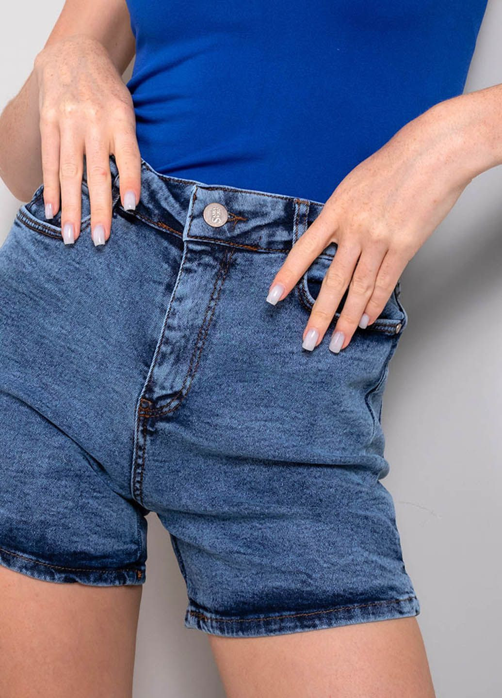 Шорты женские джинсовые синие 200491 Power (266147323)