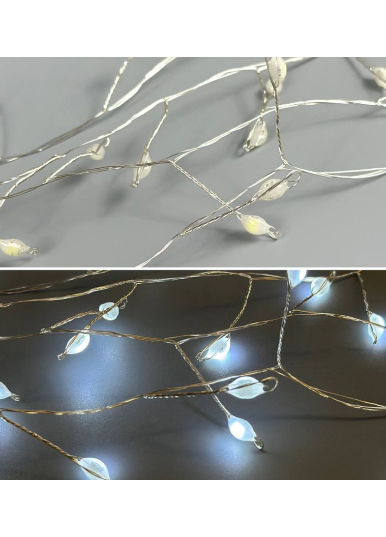 Світлодіодна гірлянда 30 метрів для ялинки/декоративна/вулична мішура Роса 900 LED 8 режимів з пультом біле світло VTech (366670219)