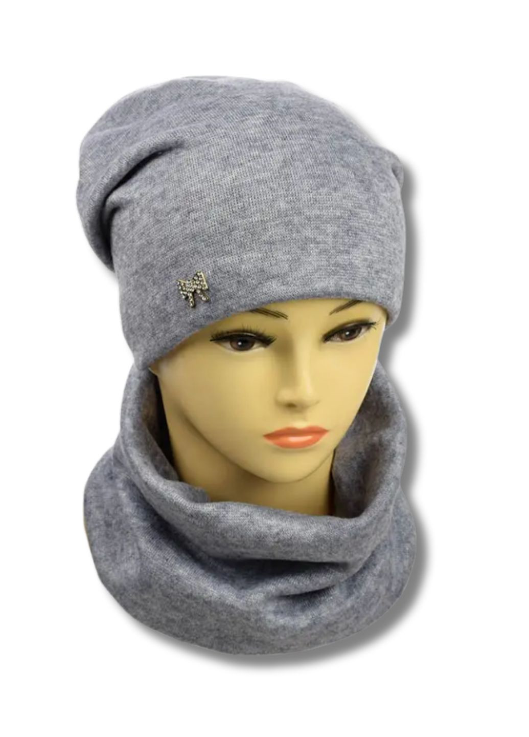 Женский ангоровый комплект шапка + бафф - Sofi No Brand Жіночий зимовий комплект (355245831)