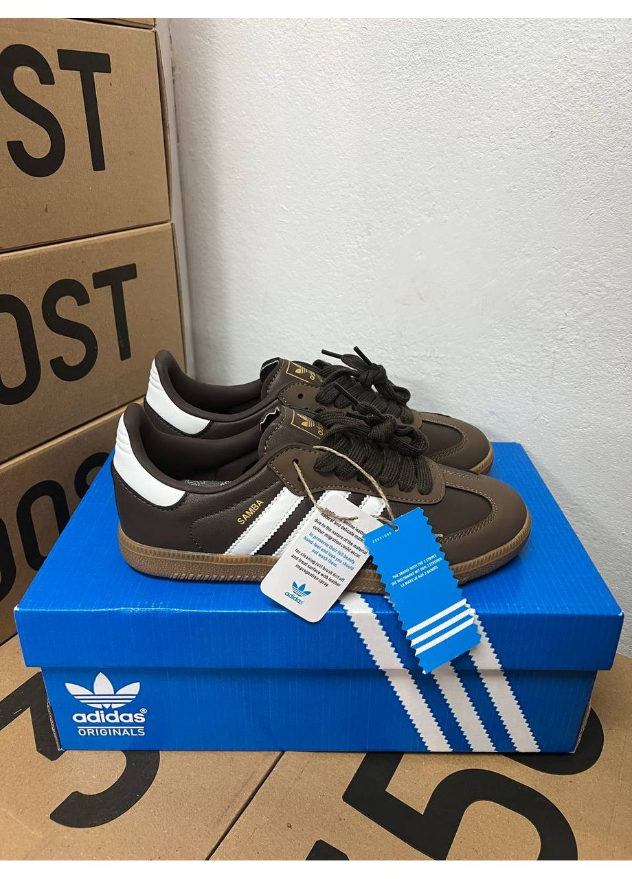 КРОССОВКИ ЖЕНСКИЕ ADIDAS SAMBA BROWN АДИДАС САМБА No Brand комбинированные демисезоны (367171255)