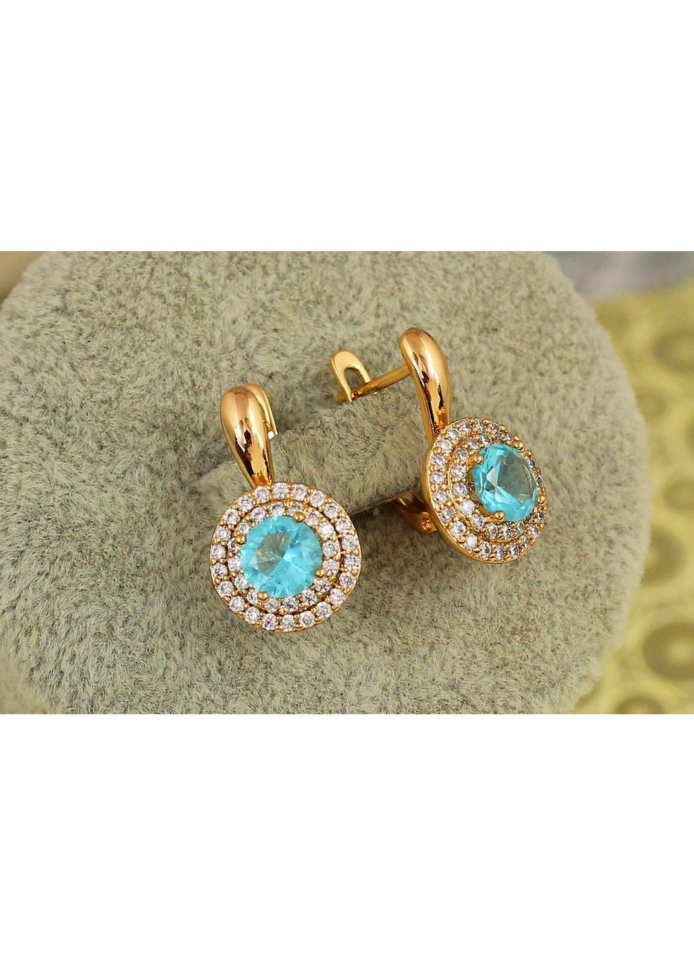 Серьги Мечта с голубым камнем 1,9 см золотистые love-shopping Xuping Jewelry (354660562)