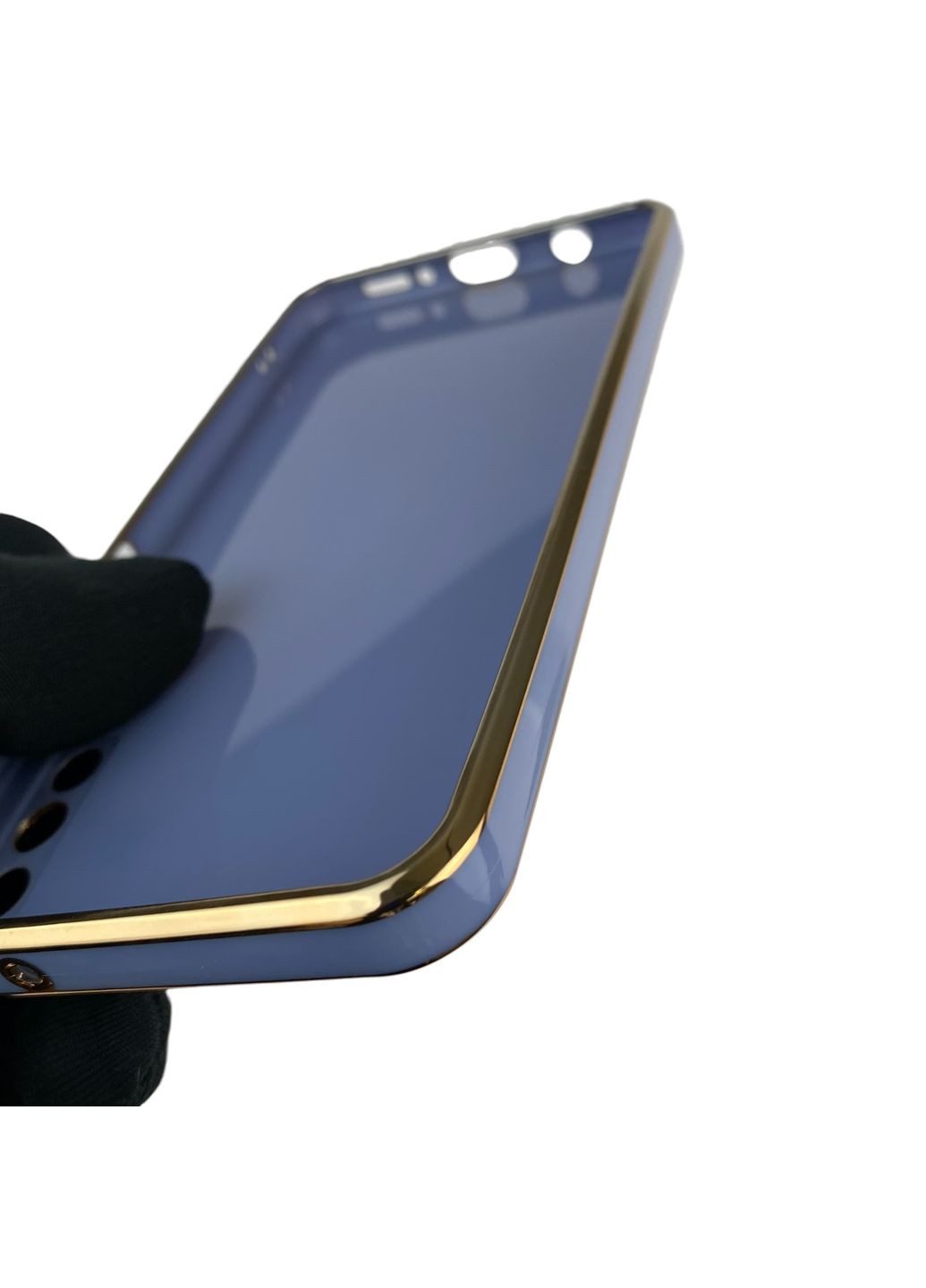 Чохол для Galaxy A7 2018 (SM-A750) з кільцем MagSafe із золотою окантовкою на самсунг а7 2018 синій gs1 Samsung (366234022)