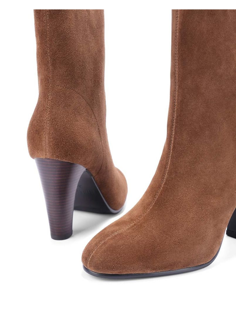 Осенние женские ботинки ft550-701-2 коричневый велюр MIRATON тканевые