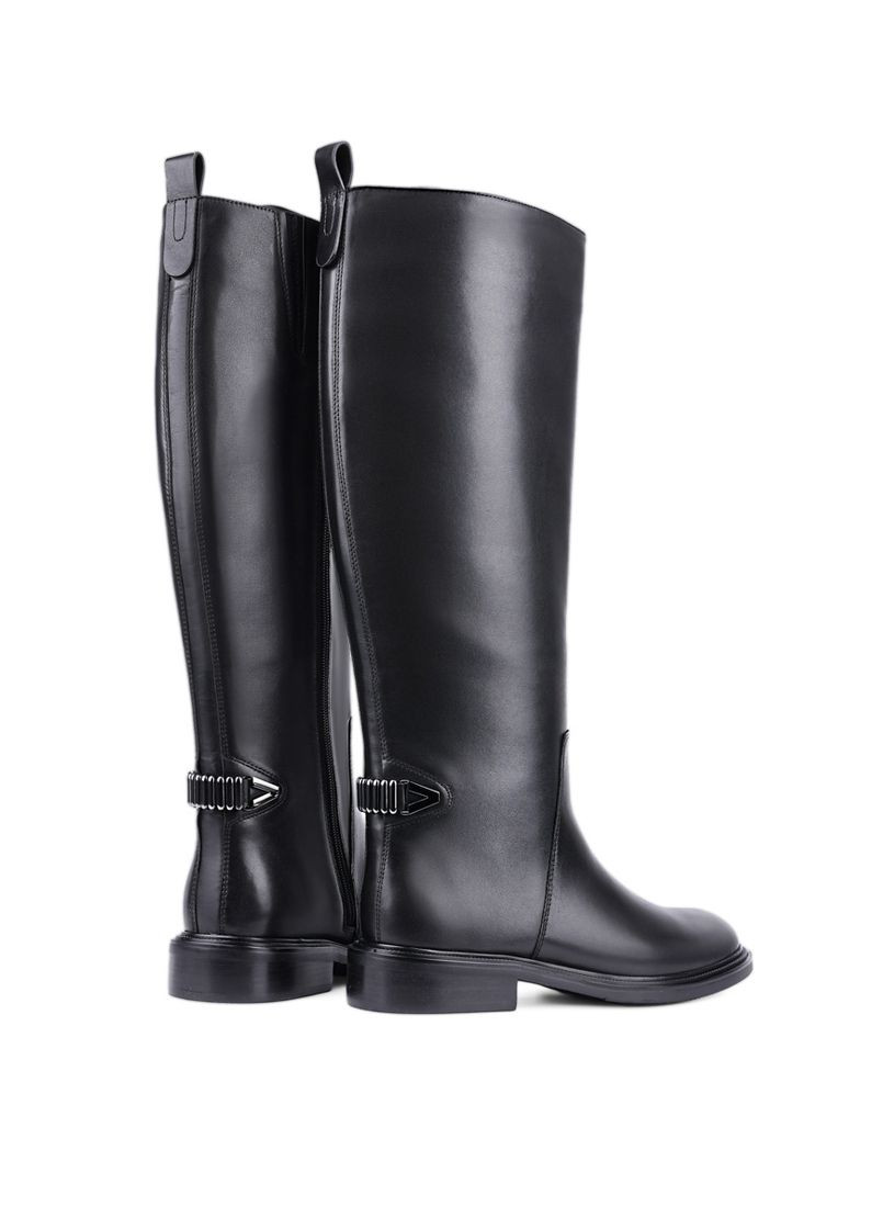 Осенние женские сапоги a3253-w1601r черная кожа Attizzare