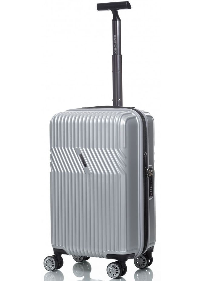 Маленький чемодан на колесах их поликарбоната 42L серебристый Sumdex (360894202)