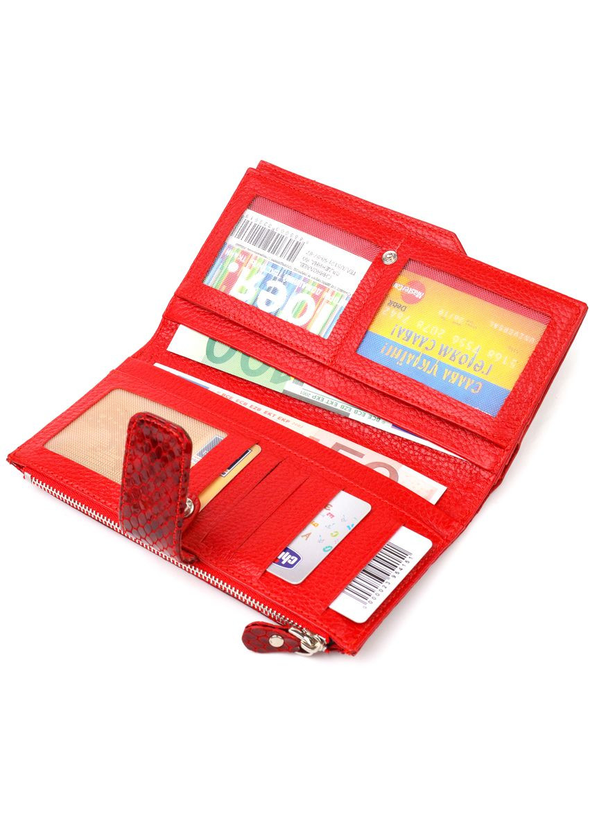 Лакований жіночий гаманець із натуральної шкіри з тисненням під змію 21639 Canpellini (331911153)