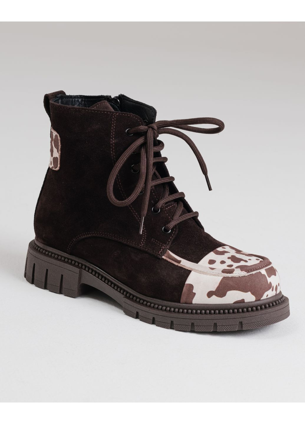 Зимние ботинки зимние с камуфляжным носком замша Krula из натуральной замши