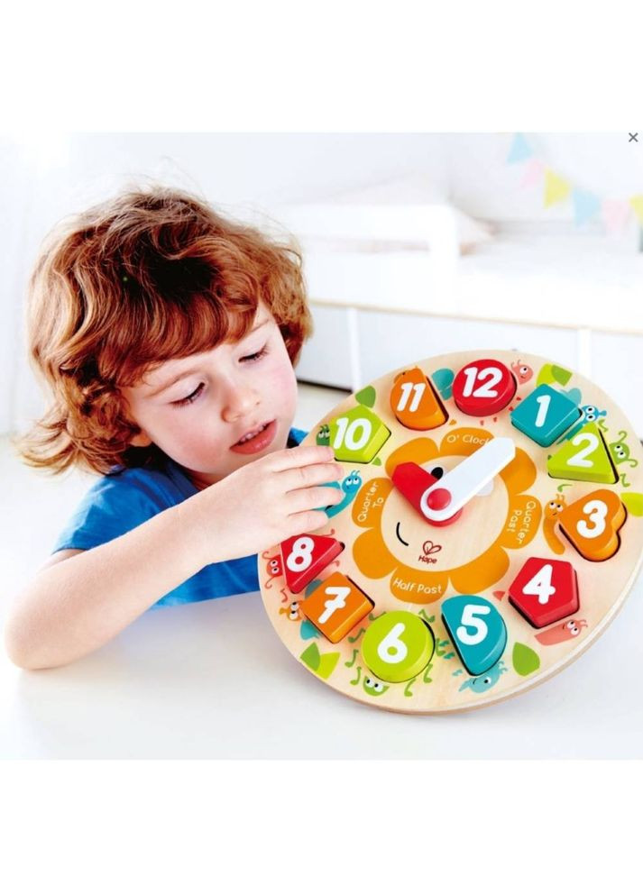 Деревянный пазл-сортер Часы (E1622) Hape (323095537)