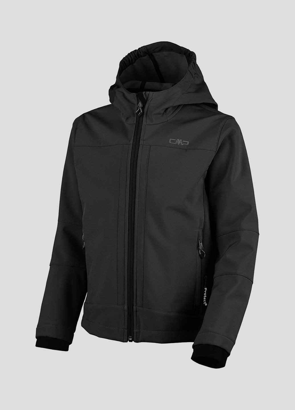 Черная демисезонная детская черная куртка kid jacket fix hood CMP