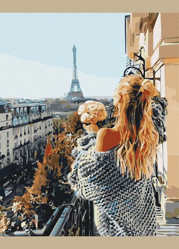 Картина за номерами "Мадемуазель в Парижі" 40х50 см Brushme (365243970)