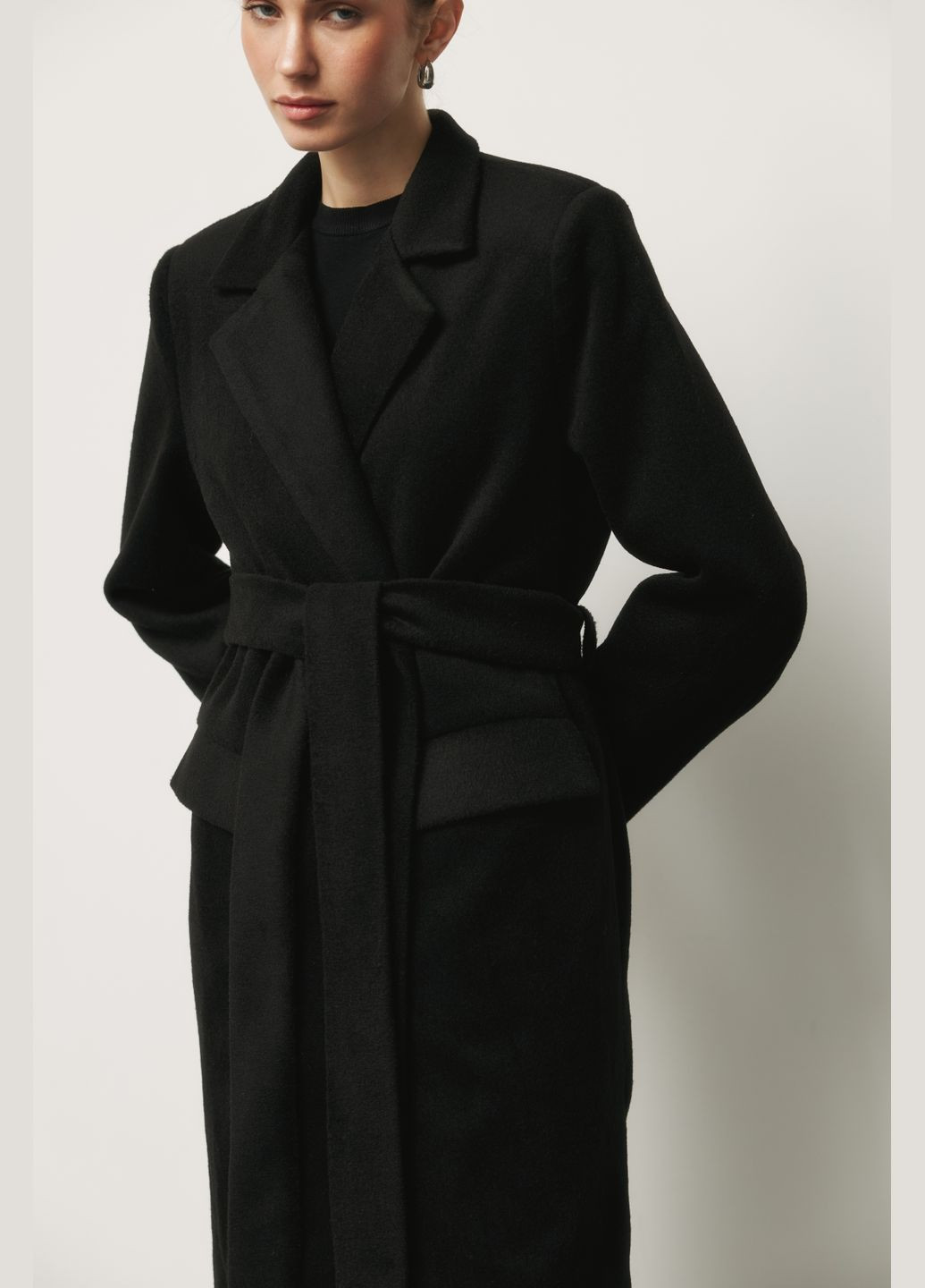 Чорне демісезонне Жіноче пальто сіре довге ZF inspire