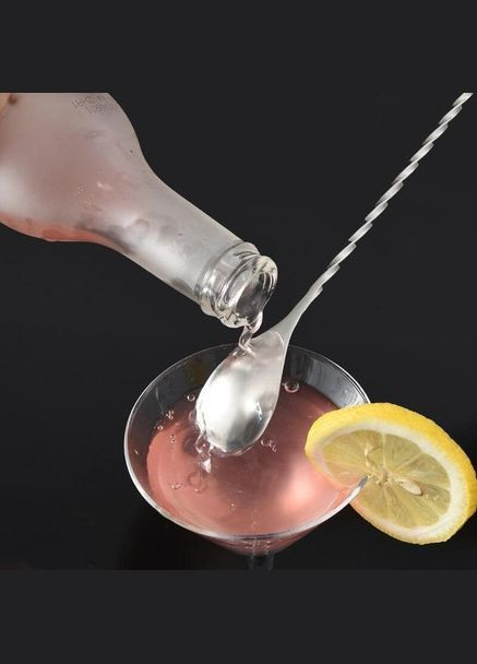 Набор барных коктейльных ложек из нержавеющей стали 25,5 см 3 шт. Серебристый (С051370-3) ТМ (349843596)