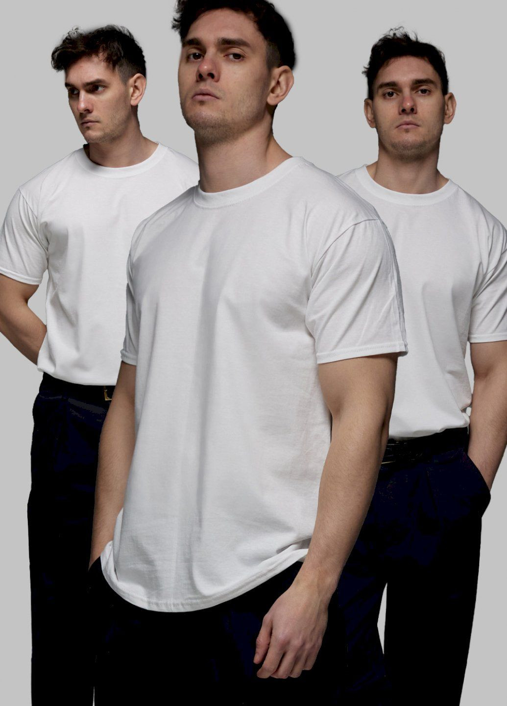 Біла набір чоловічих футболок aspirine pack білий 3шт YAPPI