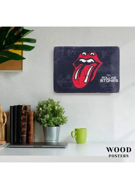 Постер The Rolling Stones. Роллинг Стоунз. Логотип металевий. No Brand (370377997)