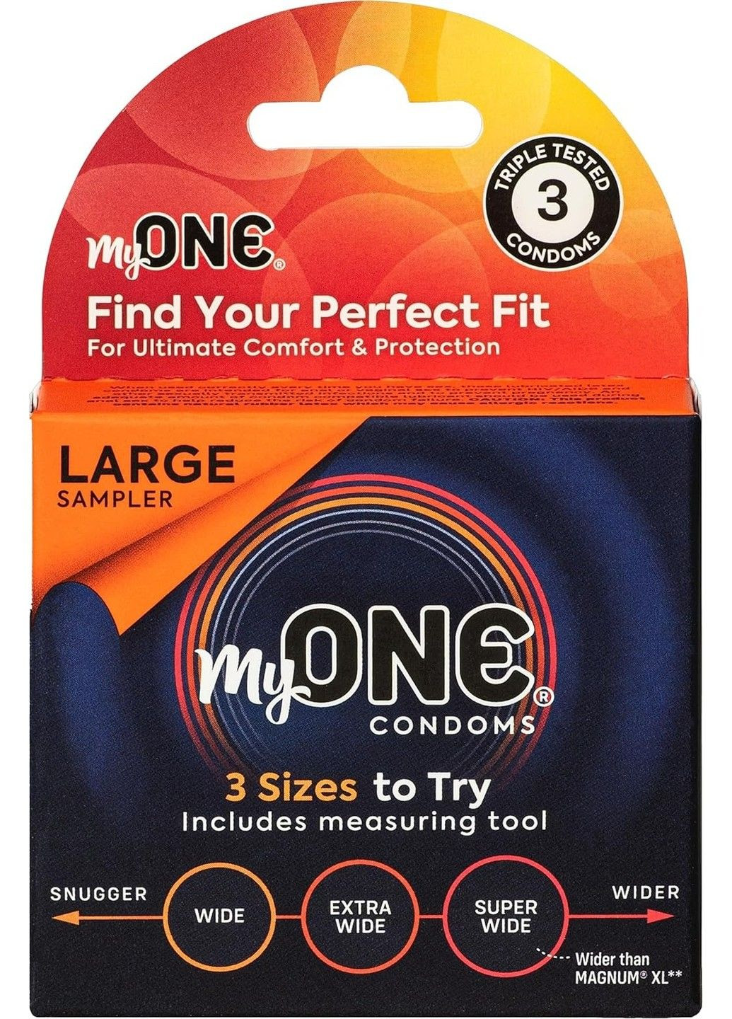 Набір великих латексних презервативів My Large Sampler різного розміру One (327876611)