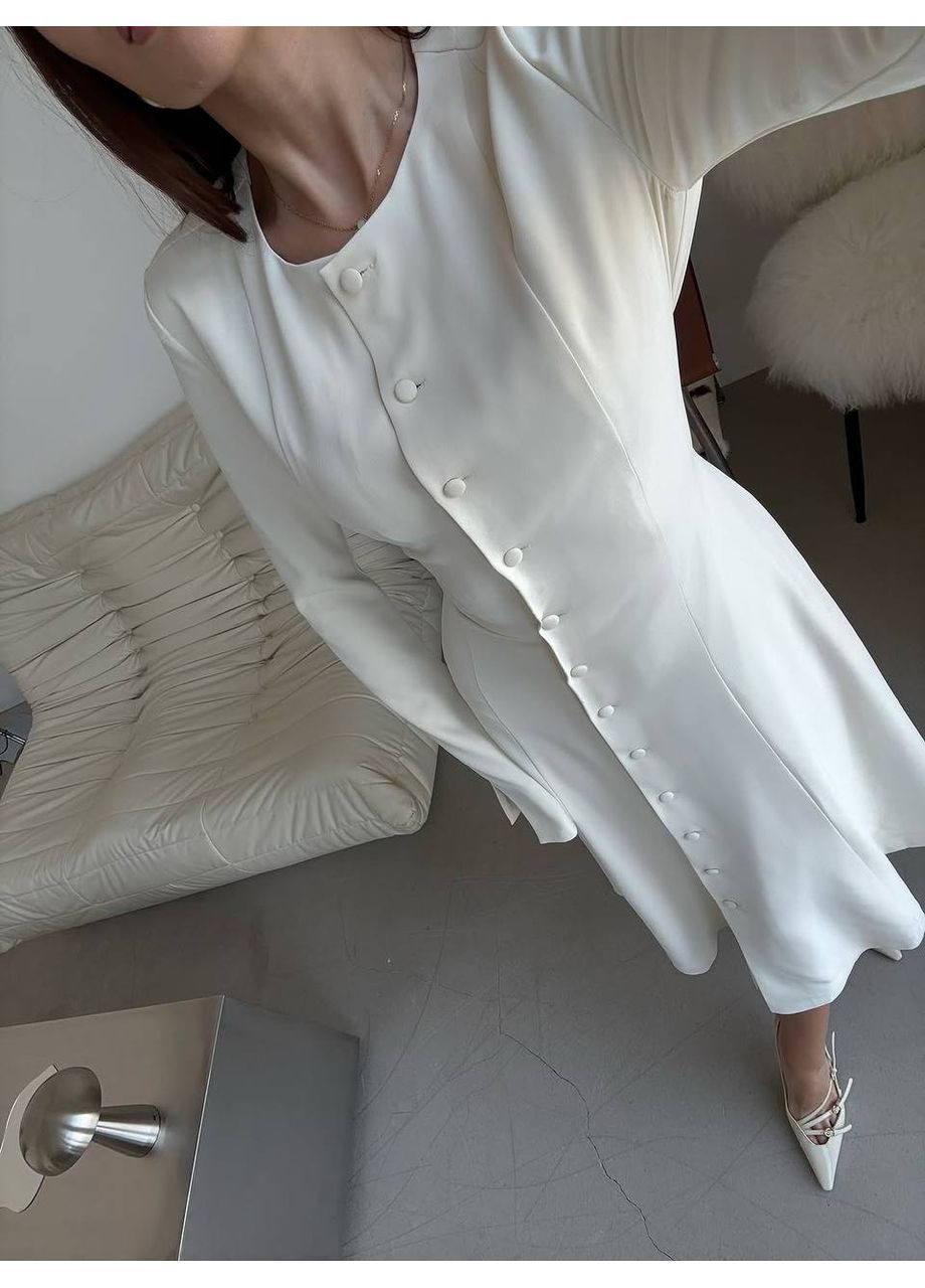 Молочна повсякденний, вечірня, ділова, кежуал жіноча сукня а-силует No Brand однотонна