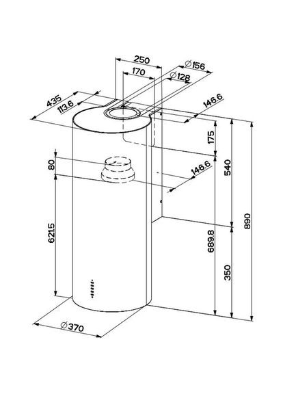 Витяжка купольна Cylindra Plus Bk Matt A37, матовий Faber (365751371)