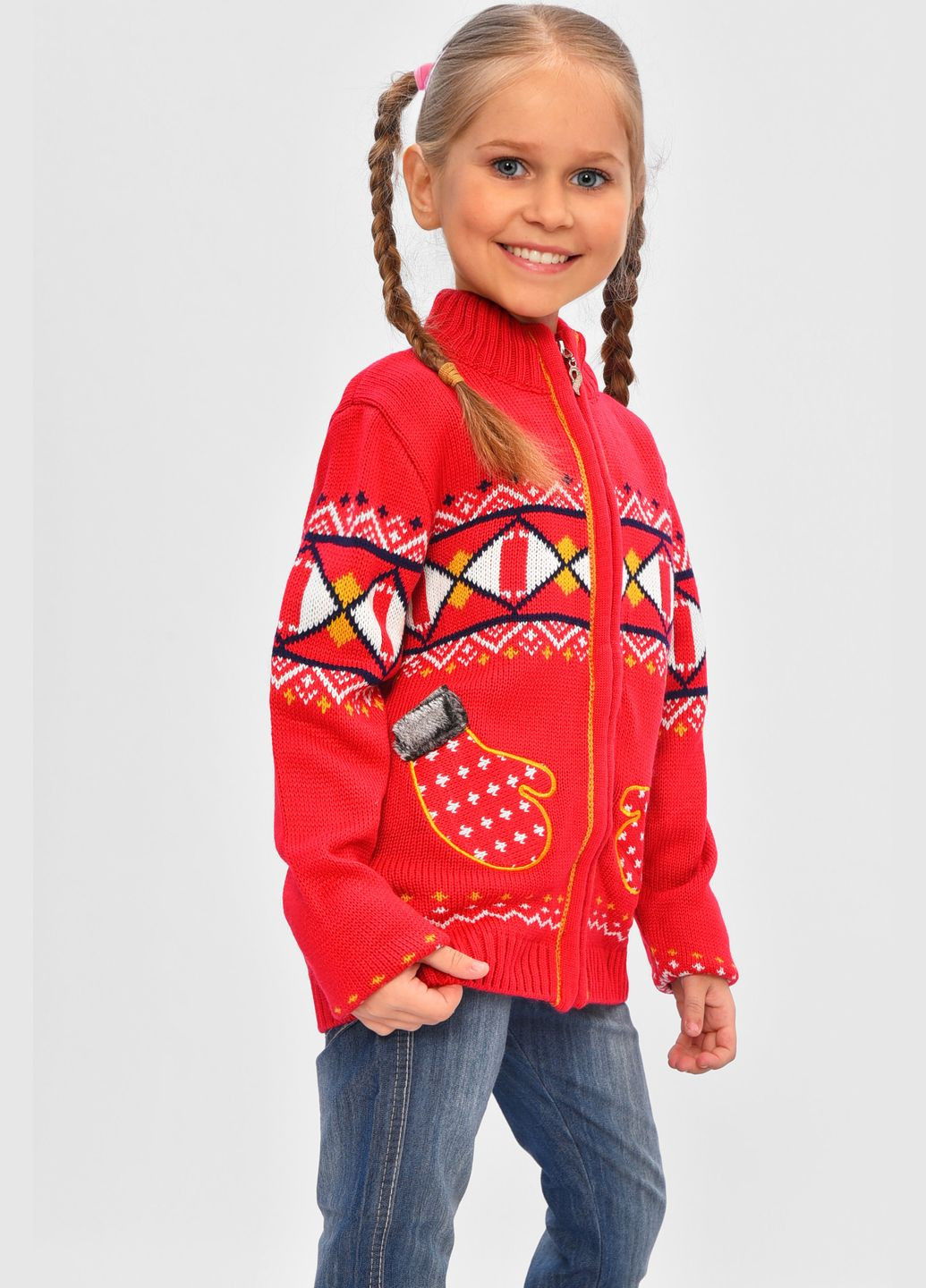 Кофта дитяча для дівчинки червоного кольору Let's Shop (330104808)