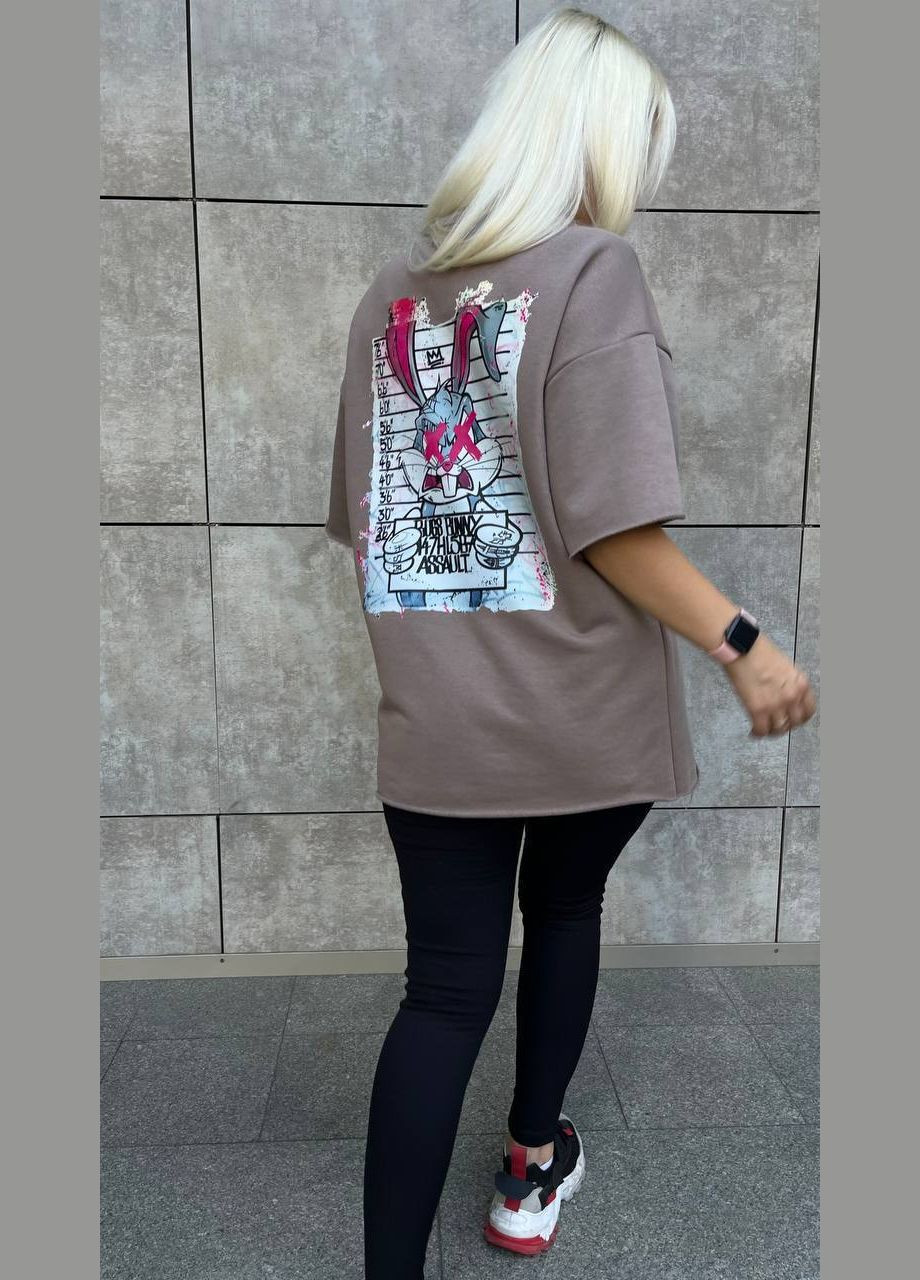 Женская футболка оверсайз с принтом на спине. MonCher - (346474814)