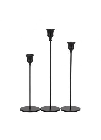 Набір з 3 підсвічників "Чорна вишуканість", чорний, 32*27*22 см (9260-009) ELISEY (346490346)