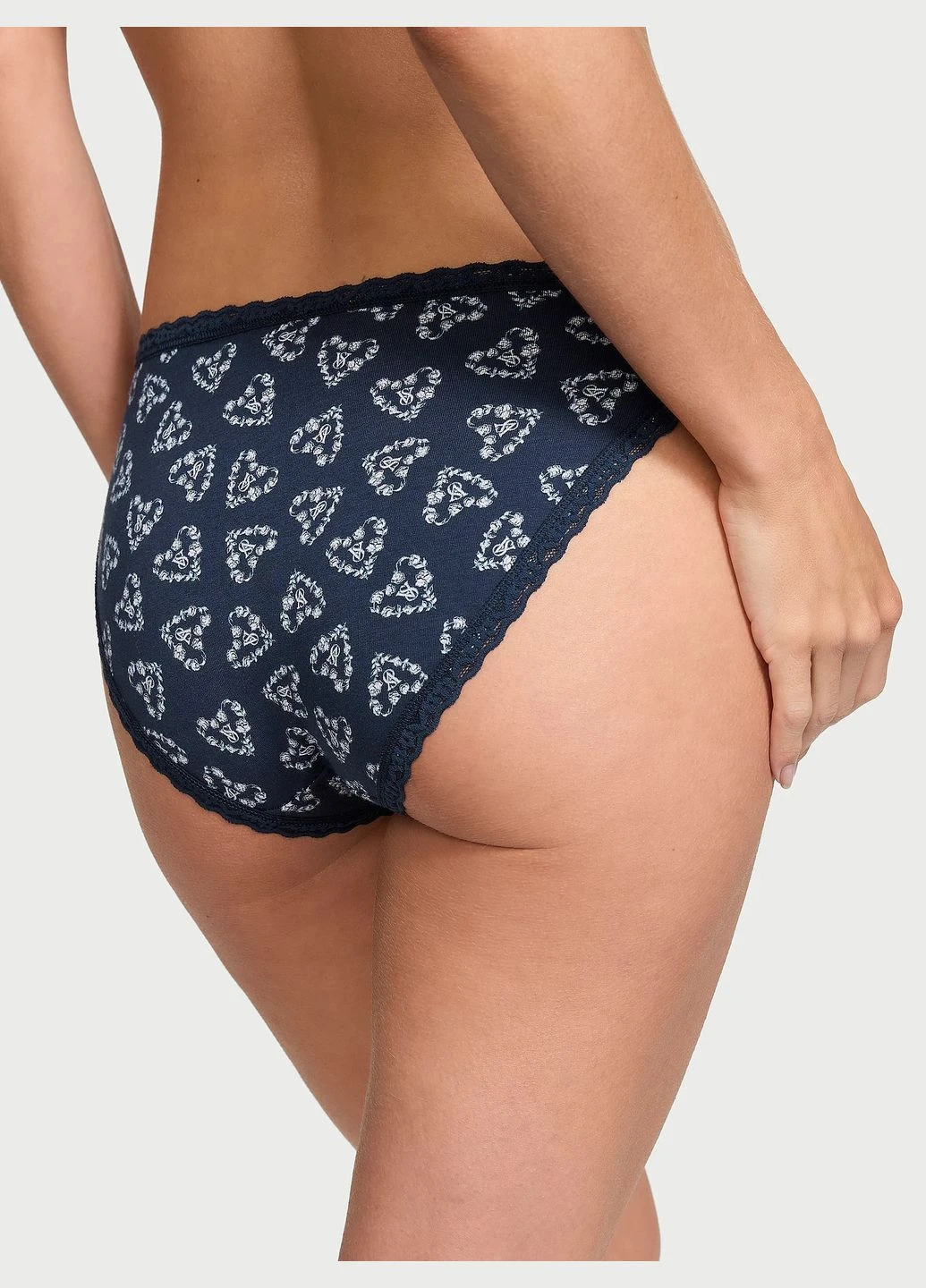 Сині бавовняні трусики з принтом Victoria's Secret бікіні (319329365)