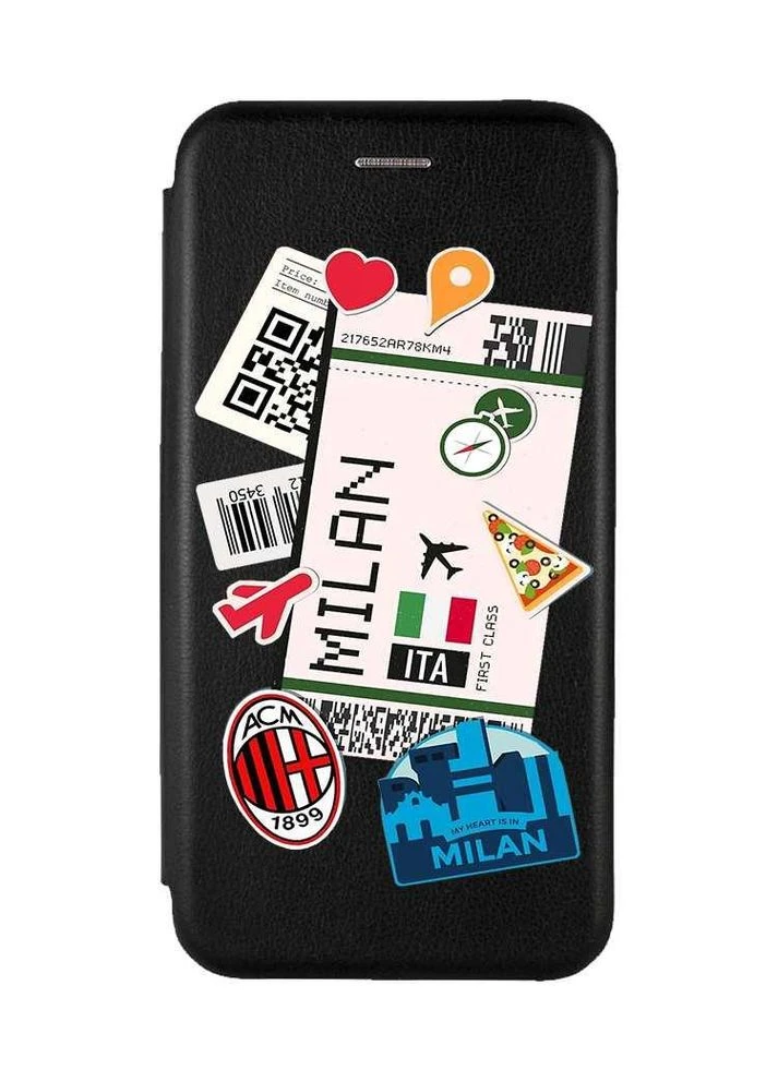Чохол-книжка чорний з малюнком на Motorola Moto G32 Подорожі. Італія (принт 325) Creative (355410267)