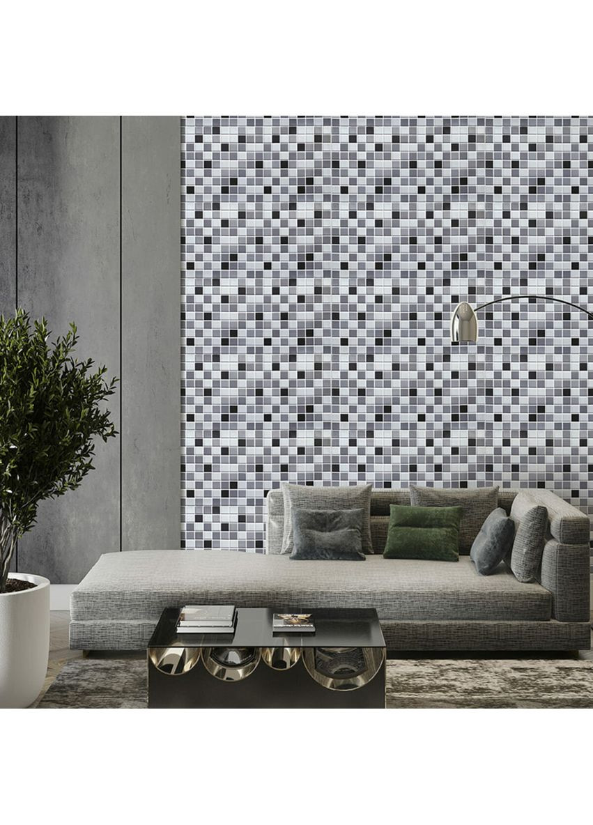 Декоративная панель ПВХ 960х480х4мм Черно-белая мозаика SW-00001432 Sticker Wall (362115535)