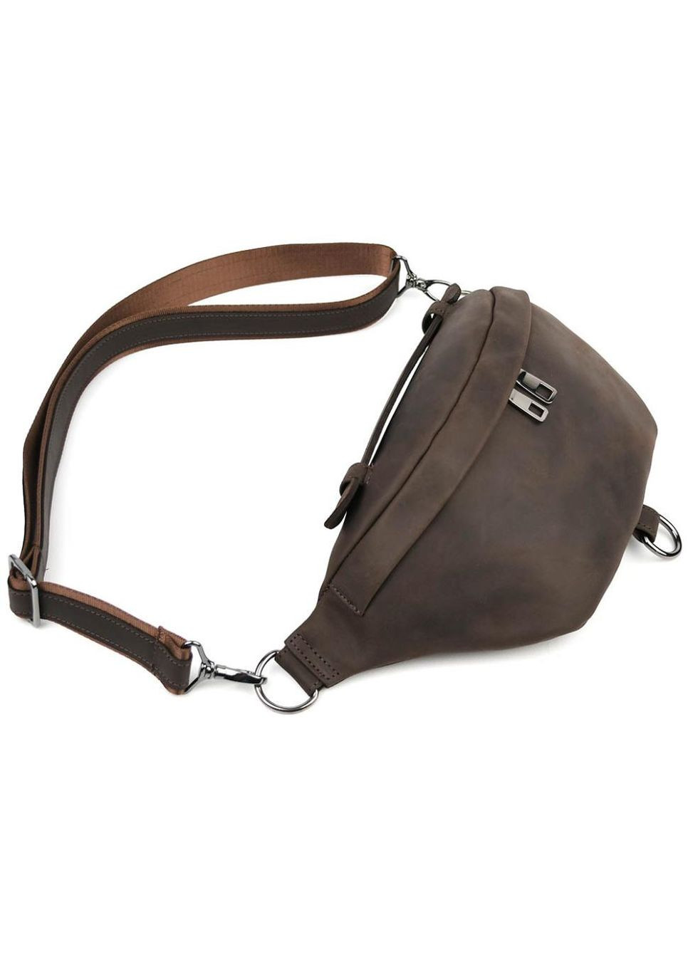 Сумка поясна бананка жіноча з натуральної шкіри середня Коричневий 38374 LIMARY (352165888)