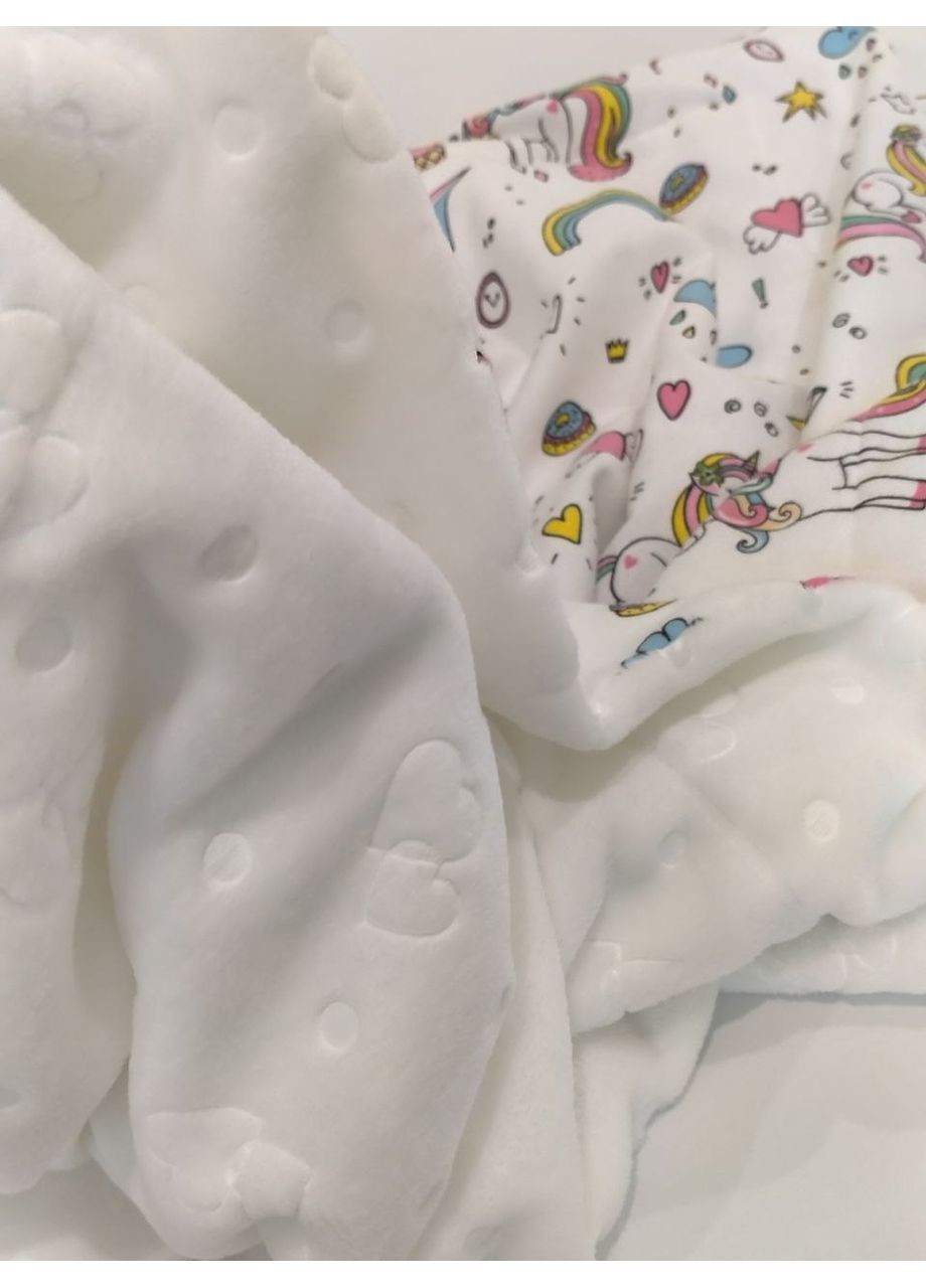 Плед для новонароджених, плюш з рельєфним малюнком та фланель, розмір 77*100 No Brand (371333970)