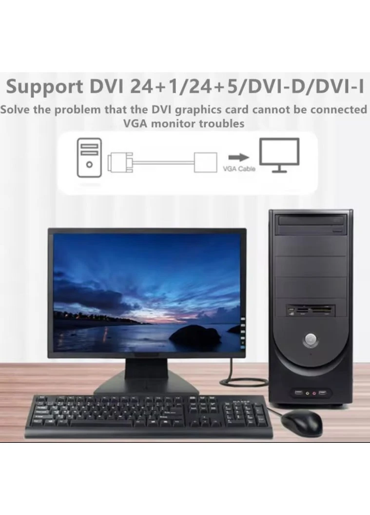 Переходник, конвертер DVI (24+1 внешний) - VGA ( внутренний) / Черный X-level (395416372)