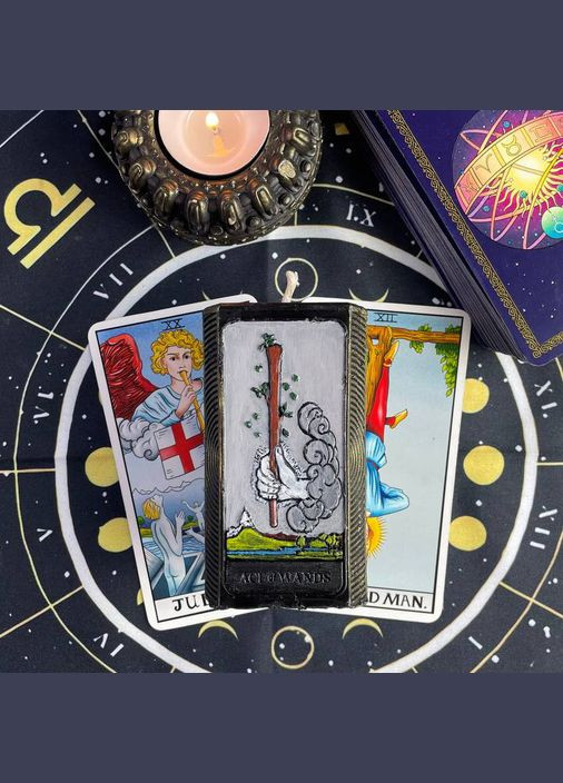 Черная восковая свеча карта Таро - Туз Жезлов 5Candles (322244391)