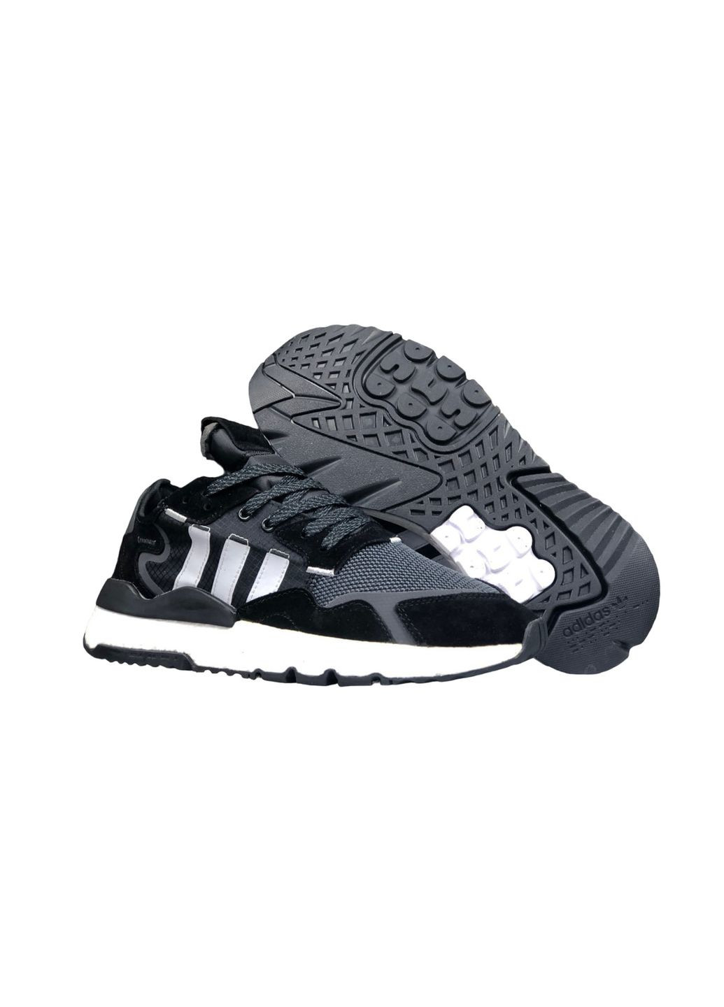 Чорні Осінні кросівки чоловічі, вьетнам adidas Nite Jogger