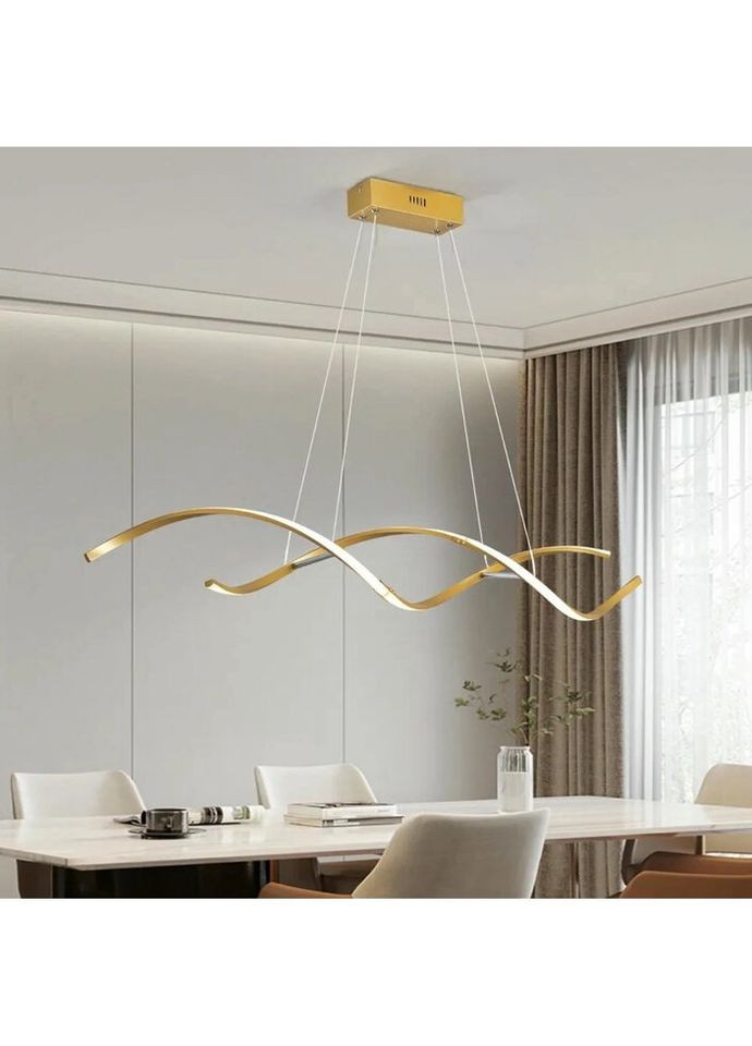Люстра світлодіодна підвісна LED світильник для квартири на стелю ледве 26970 Золото 25-100х14х103 см. Sunnysky (335975285)