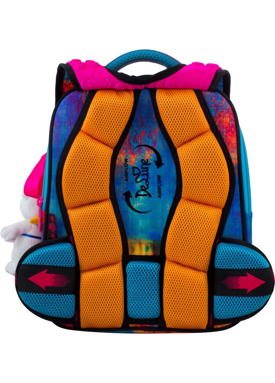 Ортопедический рюкзак (ранец) в школу с наполнением бирюзовый для девочек для начальной школы 35х27х16 см (7mini-016) Delune (293504348)