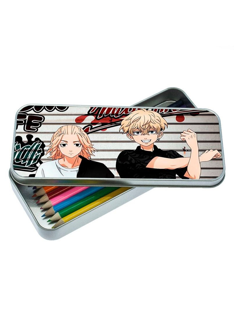 Пенал шкільний для хлопчика та дівчинки металевий Токійські месники #002 7*18 см Silver No Brand (309154693)