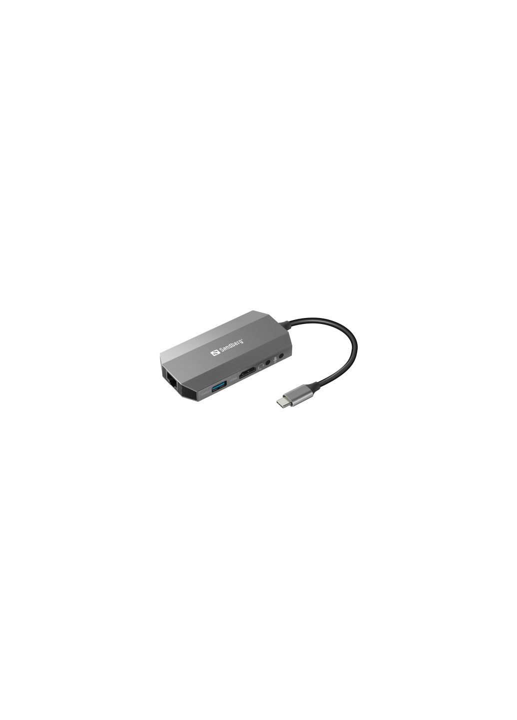 Концентратор 6in1 (136-33) Sandberg USB3.1 Type-C to HDMI/USB 3.0x2/RJ45/SD/TF/PD 100W (366698081)