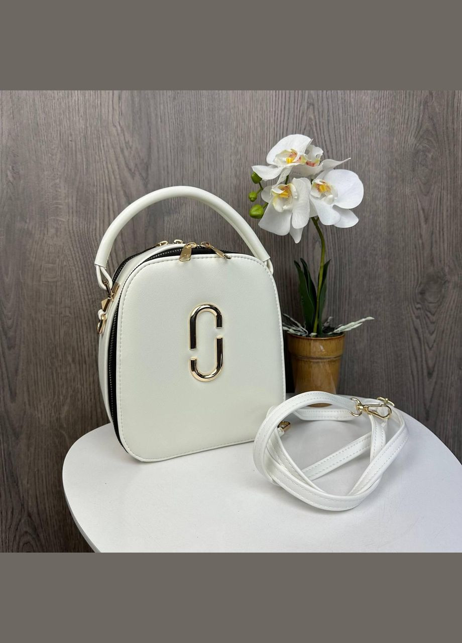 Стильная женская сумка каркасная стиль Marc, овальная минисумка белый Jacobs (336551968)