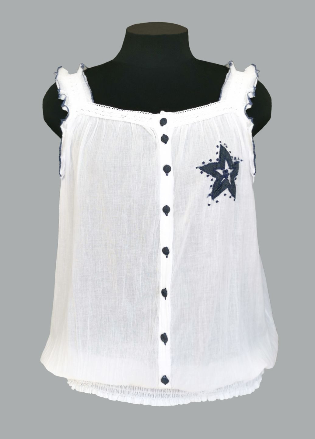 Біла блузка топ жіночий літній бавовняний індія білий free size Indiano