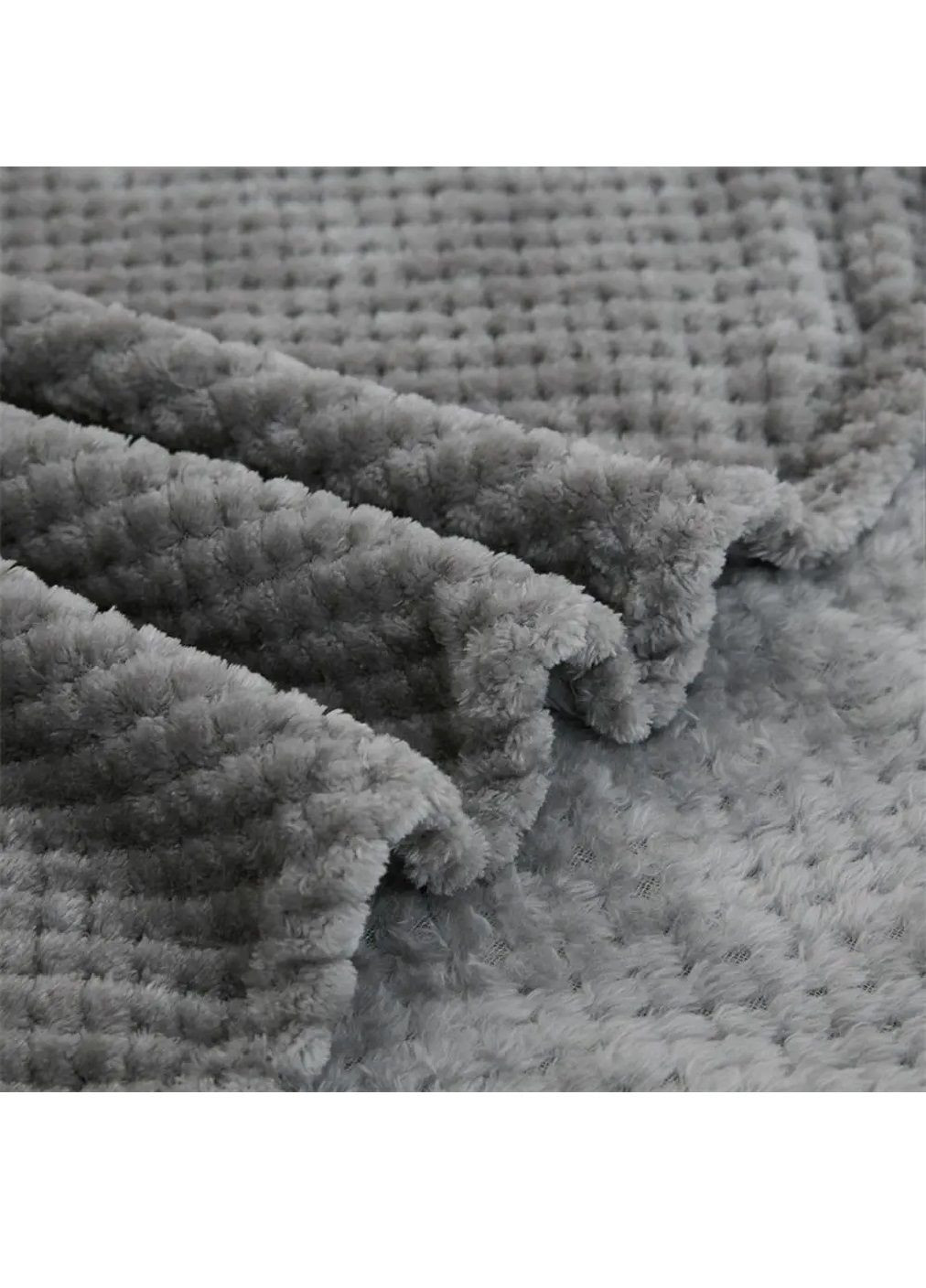 Двоспальний плюшевий плед покривало ковдра з геометричним візерунком на ліжко диван 150x200 см (480776-Prob) Темно-сірий Unbranded (342230069)