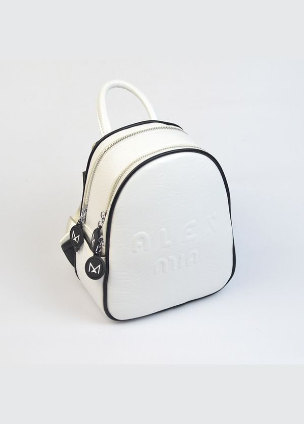 Білий жіночий маленький міський молодіжний міні рюкзак на два відділення Alex&Mia (338182401)