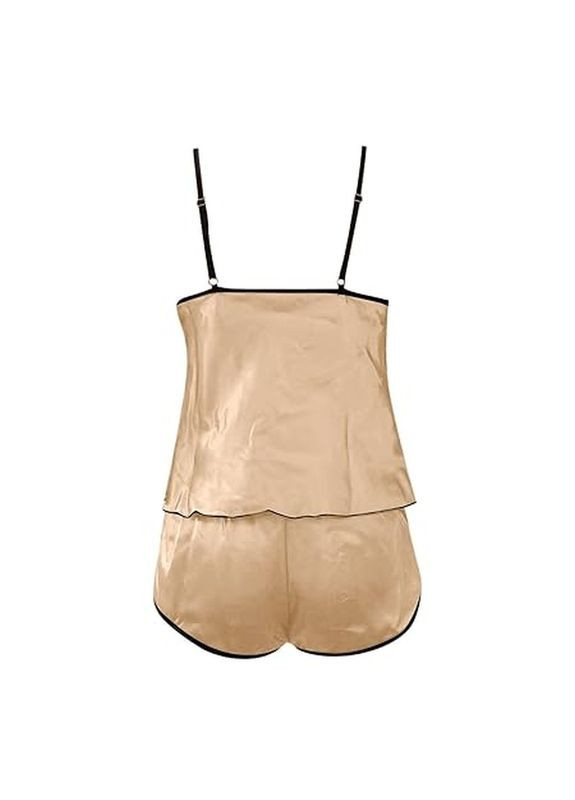 Золотиста всесезон стильна та сексуальна атласна піжама – золото (піж-шов-шор-зол) Vakko